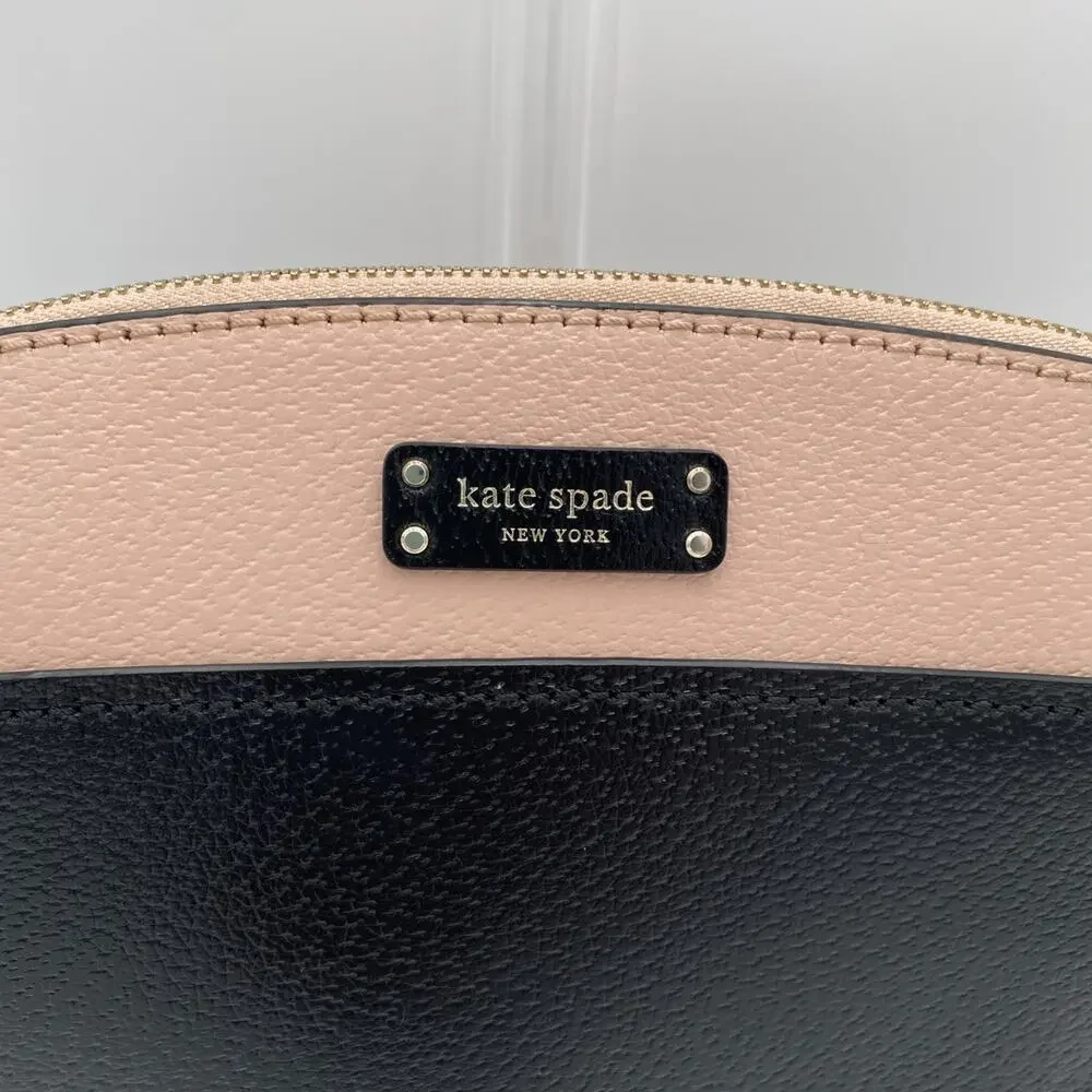KATE SPADE New York Light Pink Black Leather Jeanne Crossbody Shoulder Bag 6x9x3